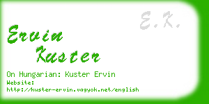 ervin kuster business card